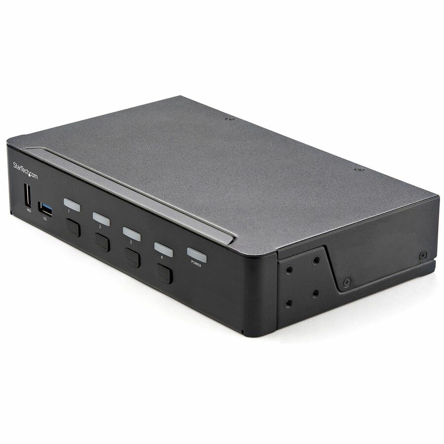StarTech 4 Port HDMI KVM Switch 4K 60Hz UHD HDR, HDMI 2.0 Single Monitor, 2 Port USB 3.0 Hub, 4x USB HID, Audio, Hotkey Switching, TAA