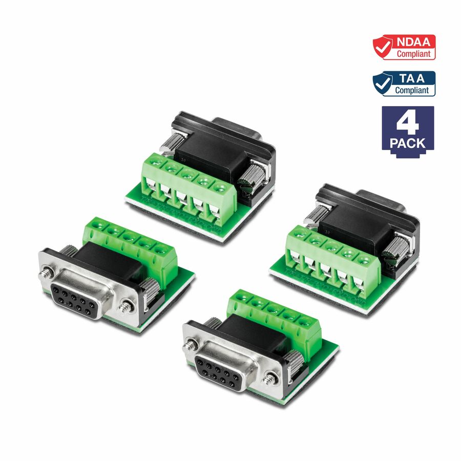 TRENDnet RS232 to RS422 RS485 Converter Adapter (4- Pack), Serial Port Data Converter, Black, TI-S400