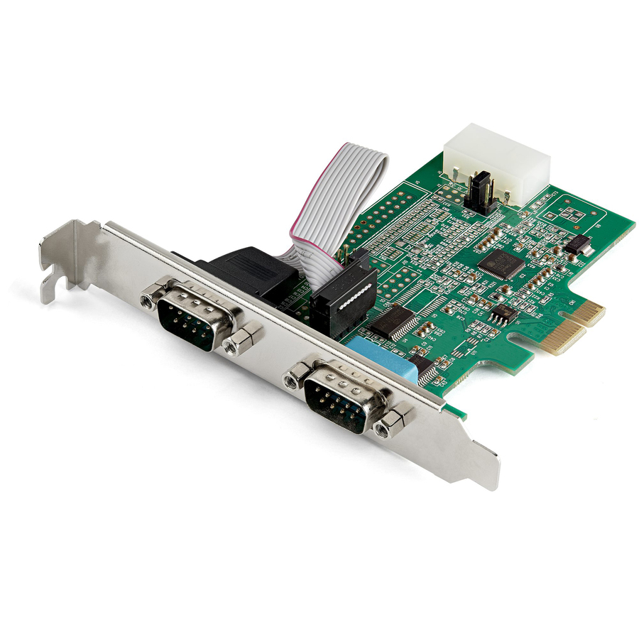 StarTech 2-port PCI Express RS232 Serial Adapter Card, PCIe to Dual Serial DB9 RS-232 Controller, 16950 UART, Windows and Linux, TAA