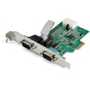 StarTech 2-port PCI Express RS232 Serial Adapter Card, PCIe to Dual Serial DB9 RS-232 Controller, 16950 UART, Windows and Linux, TAA