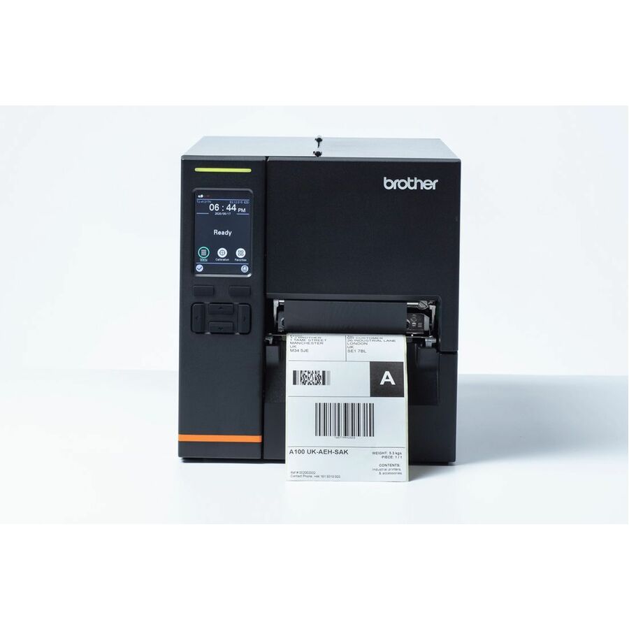 Brother TJ-4021TN Desktop Direct Thermal/Thermal Transfer Printer - Monochrome - Label/Receipt Print - USB - Serial - Black