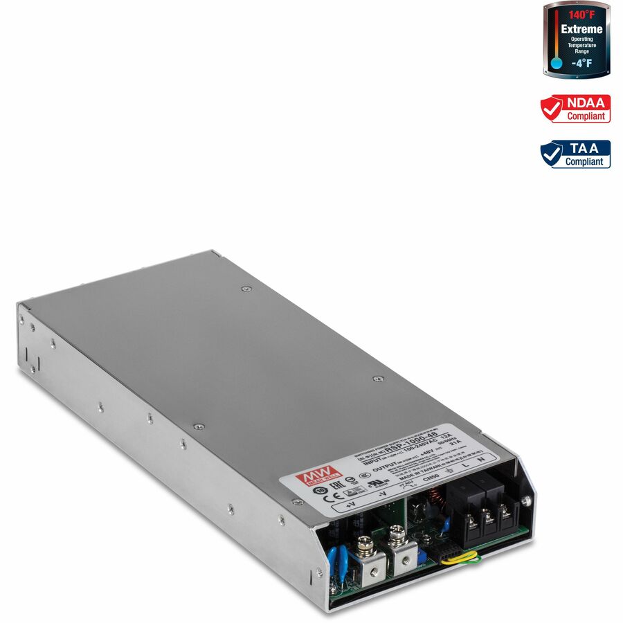 TRENDnet TI-RSP100048, 1000W, 48V DC, 21A AC to DC Industrial Power Supply with PFC Function