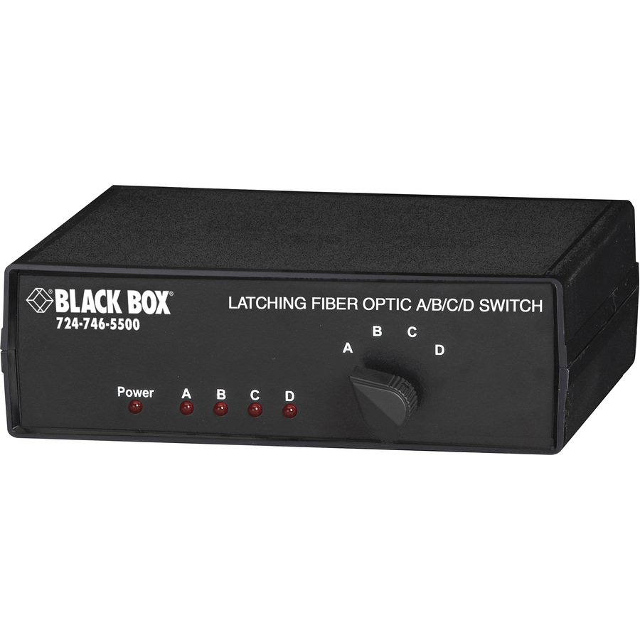 Black Box - Fiber Optic A/B/C/D Desktop Switch - Latching, ST Multimode