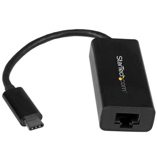 StarTech USB C to Gigabit Ethernet Adapter - Thunderbolt 3 - 10/100/1000Mbps - Black