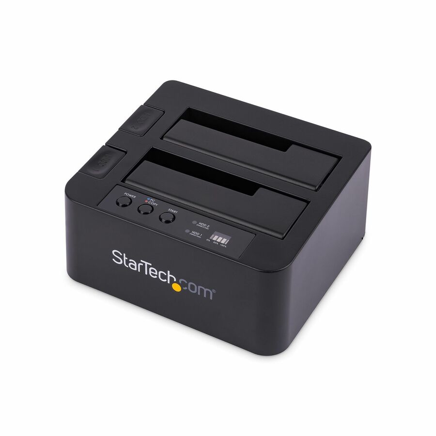 StarTech Standalone Hard Drive Duplicator, External Dual Bay HDD/SSD Cloner/Copier, USB 3.1 to SATA Drive Docking Station, Disk Cloner