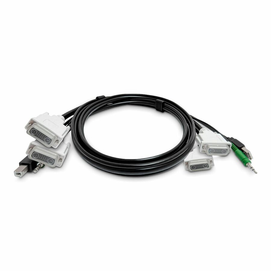 StarTech 6ft (1.8m) Dual-DVI KVM Cable, USB 2.0, 3.5mm Audio, Universally Compatible Combo Cable for KVM Switches, TAA