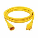 Eaton Tripp Lite Series Power Cord C14 to C15 - Heavy-Duty, 15A, 250V, 14 AWG, 10 ft. (3.1 m), Yellow