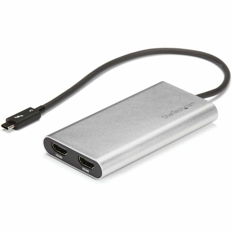 StarTech Thunderbolt to Dual HDMI 2.0 Adapter, Dual 4K 60Hz HDMI Video Converter, 2x Monitor Display Adapter, Mac & Windows