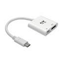 Eaton Tripp Lite Series USB-C to DisplayPort Active Adapter Cable with Equalizer (M/F), UHD 8K, HDR, 60W PD Charging, White, 6 in. (15.2 cm)