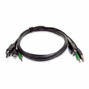StarTech 6ft (1.8m) DisplayPort KVM Cable, USB 2.0, 3.5mm Audio, Universally Compatible Combo Cable for KVM Switches, TAA