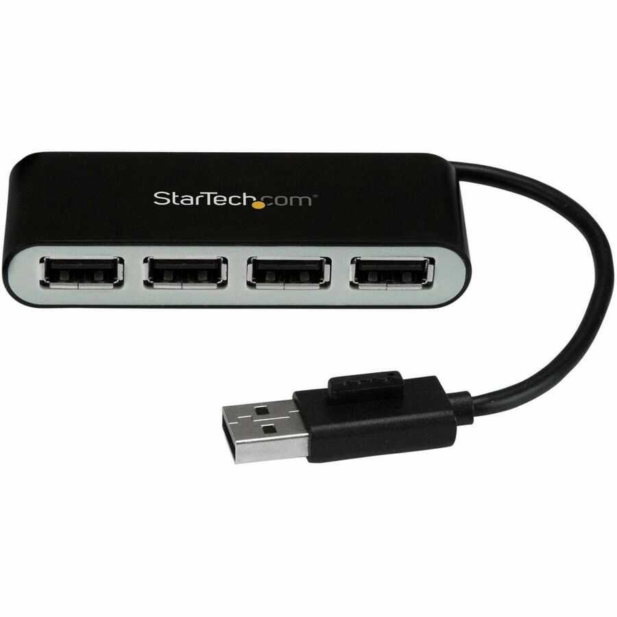 StarTech 4 Port USB Hub - 4 x USB 2.0 port - Bus Powered - USB Adapter - USB Splitter - Multi Port USB Hub - USB 2.0 Hub