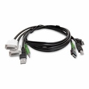 StarTech 6ft (1.8m) Dual-Display KVM Cable, 2x DVI to 2x HDMI, USB 2.0, 3.5mm, Universal Combo Cable, TAA Compliant