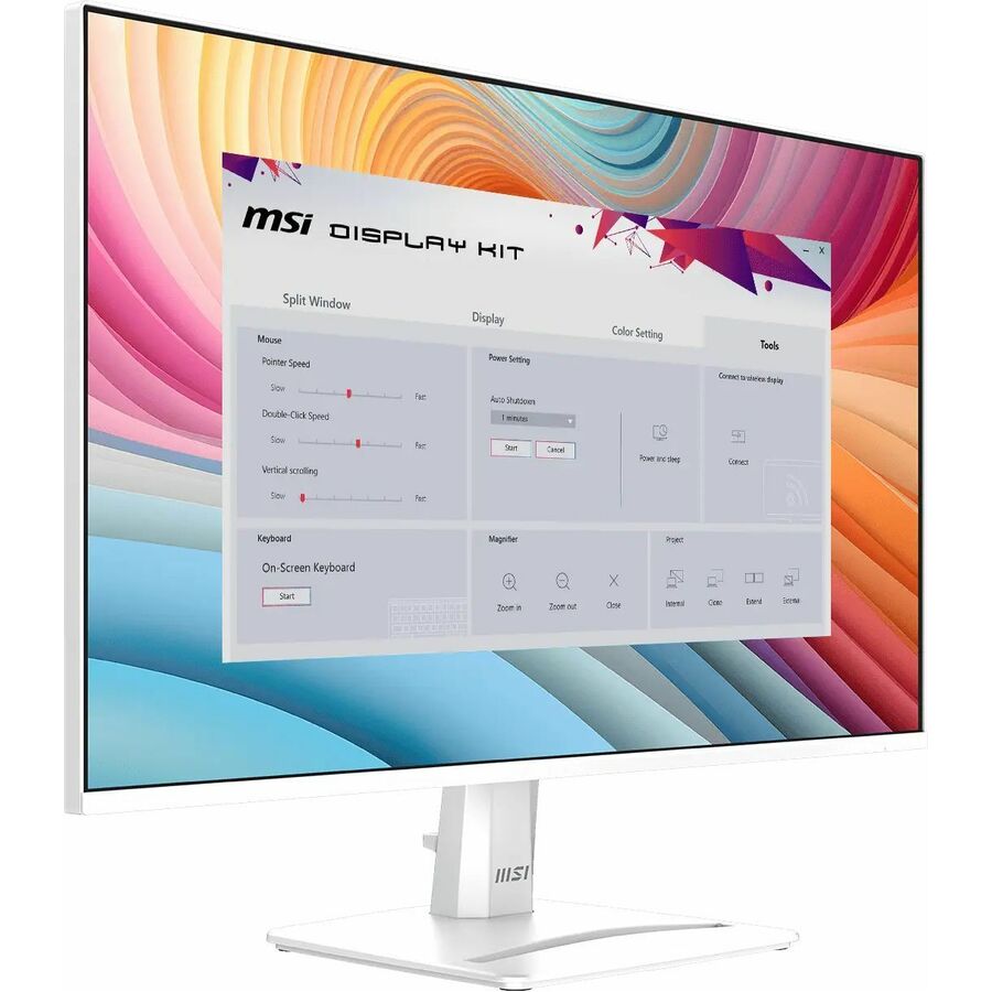 MSI PRO MP275W E2 - PROMP275WE2 - Business Productivity Monitor White - 27" IPS FHD 120Hz Adaptive-Sync Display - HDMI - DisplayPort