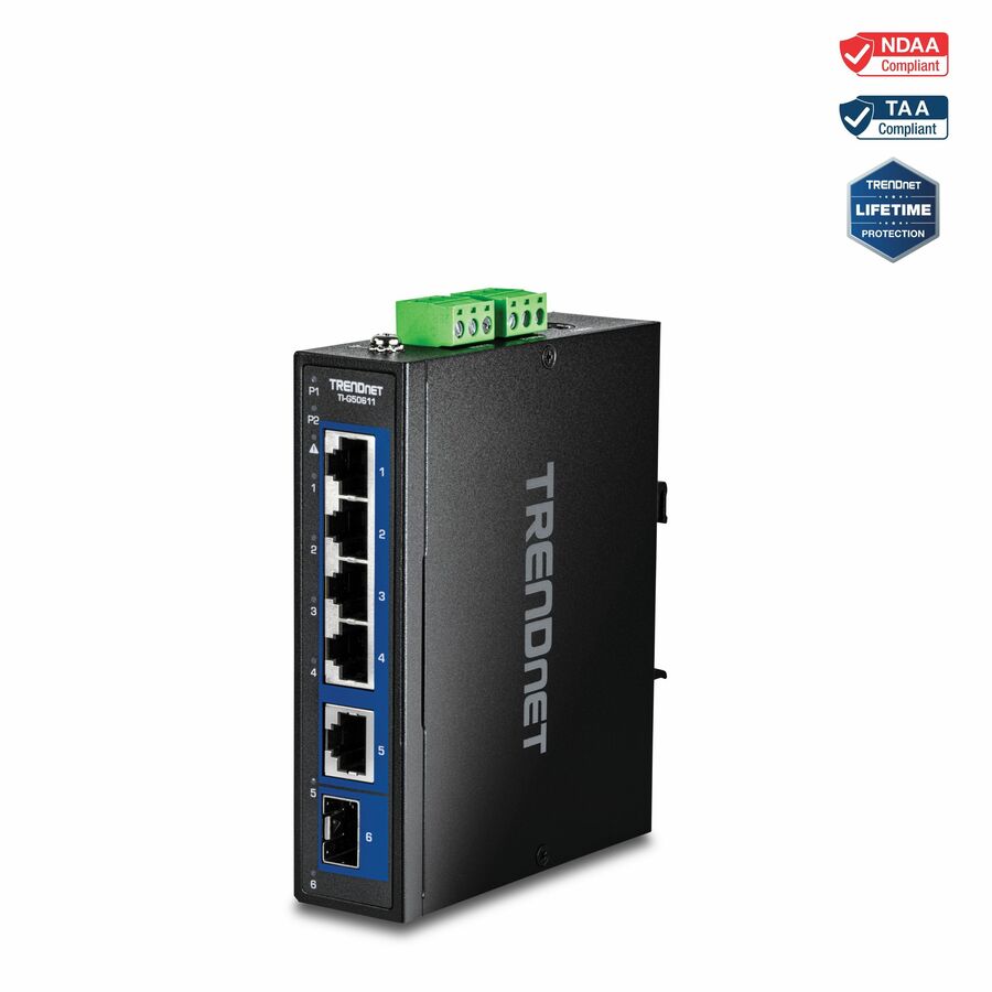 TRENDnet 6-Port Industrial 2.5G DIN-Rail Switch with 1 x 10G Port