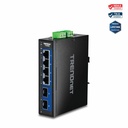 TRENDnet 6-Port Hardened Industrial Multi-Gig DIN-Rail Switch, TI-G5062, 4 x 2.5G Ports, 2 x 10G SFP Ports, 60Gbs Switching Capacity, Lifetime Protection