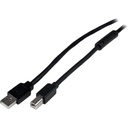 StarTech 65ft (20m) Active USB 2.0 A to B Cable, Long USB Cable, USB Printer Cable, 1x USB A (M), 1x USB B (M), Black