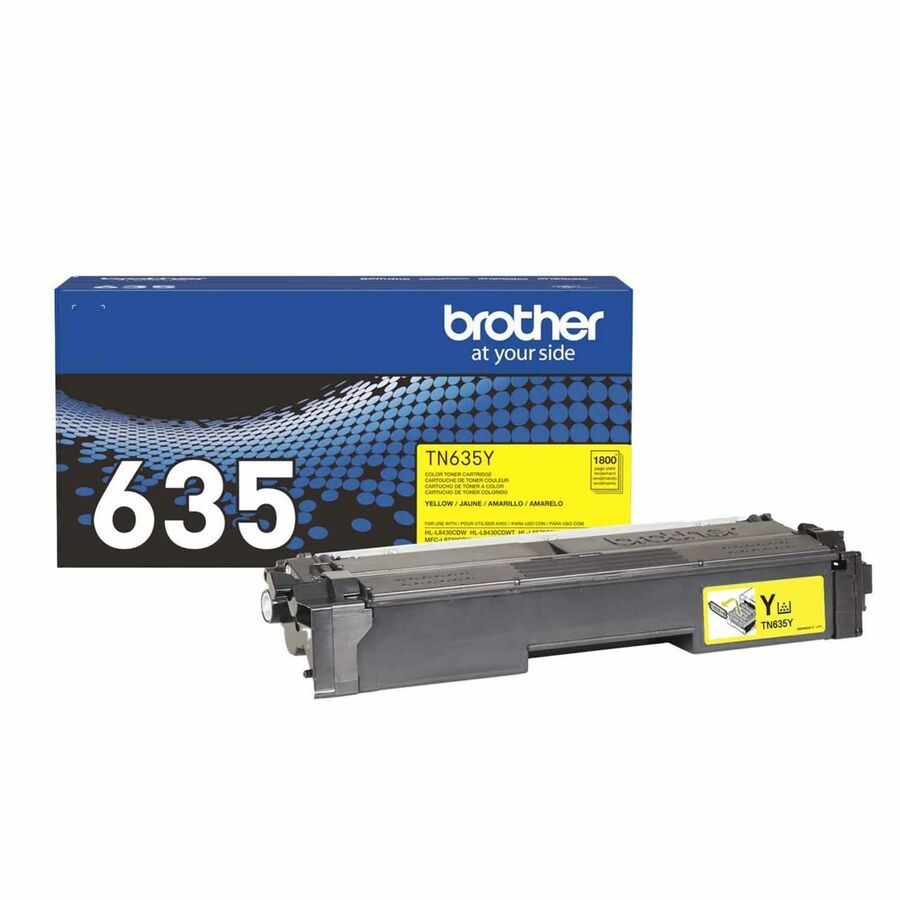 Brother TN635Y Original Standard Yield Laser Toner Cartridge - Yellow - 1 Each