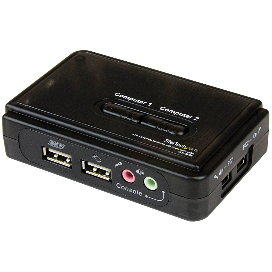 StarTech 2 Port USB KVM Kit with Cables and Audio Switching - KVM / audio switch - USB - 2 ports - 1 local user