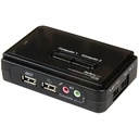 StarTech 2 Port USB KVM Kit with Cables and Audio Switching - KVM / audio switch - USB - 2 ports - 1 local user