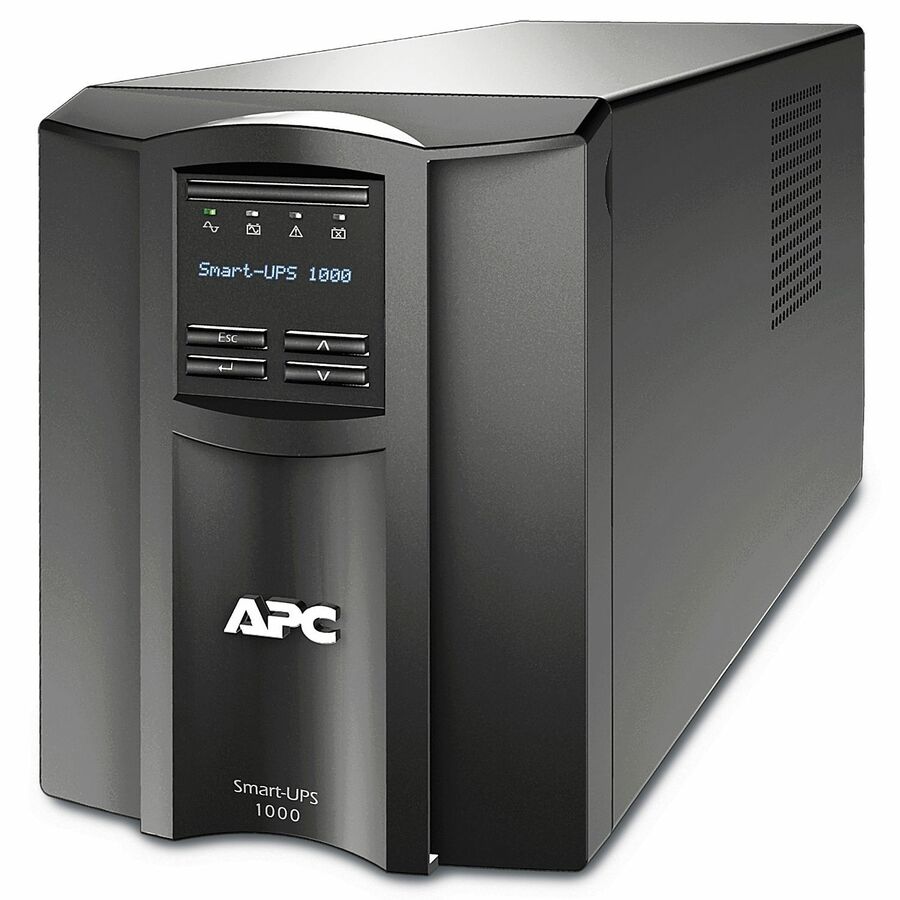APC Smart-UPS, Line Interactive, 1000VA, Tower, 120V, 8x NEMA 5-15R outlets, SmartConnect Port+SmartSlot, AVR, LCD