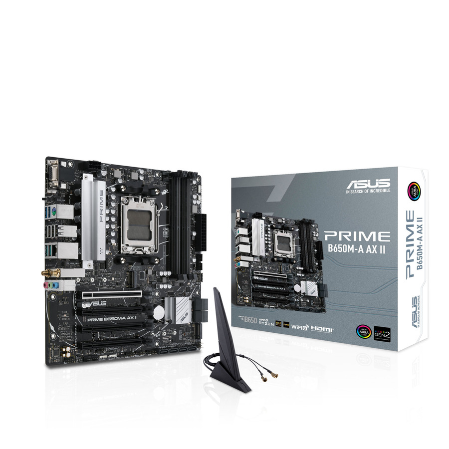 Asus Prime B650M-A AX II Gaming Desktop Motherboard - AMD B650 Chipset - Socket AM5 - Micro ATX