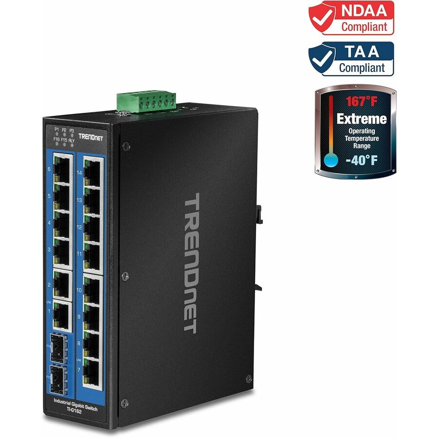 TRENDnet 26-Port Hardened Industrial Gigabit DIN-Rail Switch