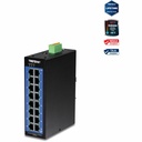 TRENDnet 16-Port Industrial Gigabit L2 Managed DIN-Rail Switch, Layer 2 Switch, 16 x Gigabit Ports, 32Gbps Switching Capacity, Extreme Temperature Gigabit Switch, Lifetime Protection, Black, TI-G160i