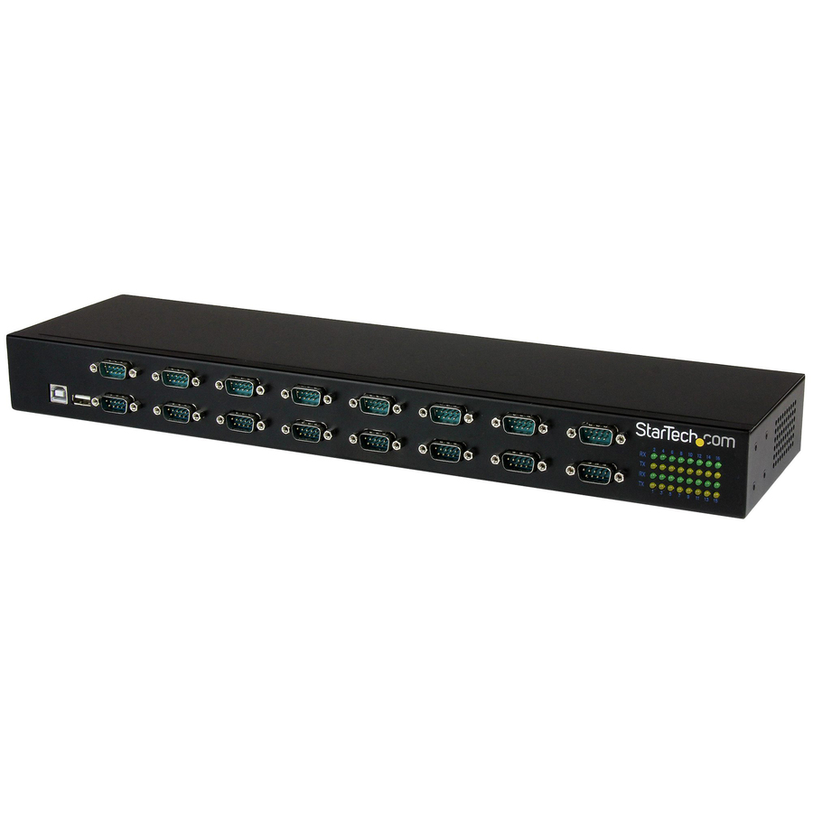 StarTech USB to Serial Hub, 16 Port, COM Port Retention, Rack Mount and Daisy Chainable, USB to RS232 Hub, TAA