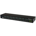 StarTech USB to Serial Hub, 16 Port, COM Port Retention, Rack Mount and Daisy Chainable, USB to RS232 Hub, TAA