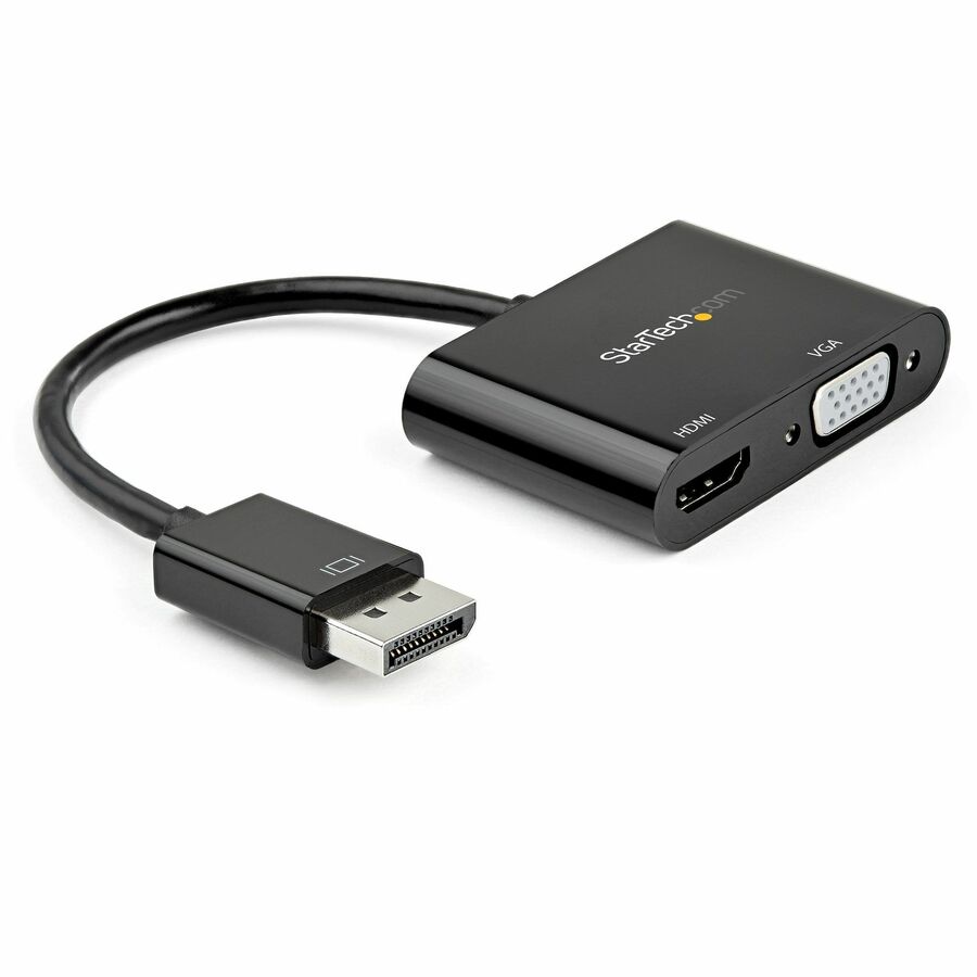 StarTech DisplayPort to HDMI VGA Adapter - DP 1.2 HBR2 to HDMI 2.0 4K 60Hz or VGA Monitor Converter - Digital Video Display Adapter