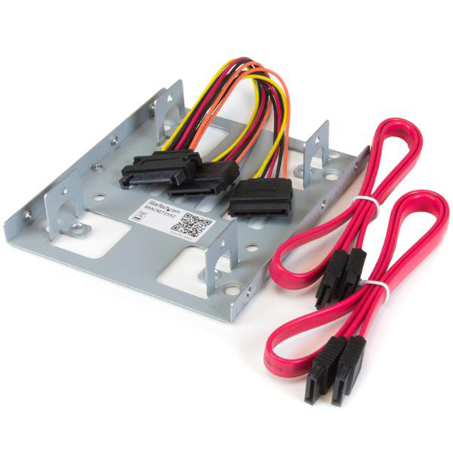 StarTech Dual 2.5" to 3.5" HDD Bracket for SATA Hard Drives, 2 Drive 2.5" to 3.5" Bracket for Mounting Bay, TAA