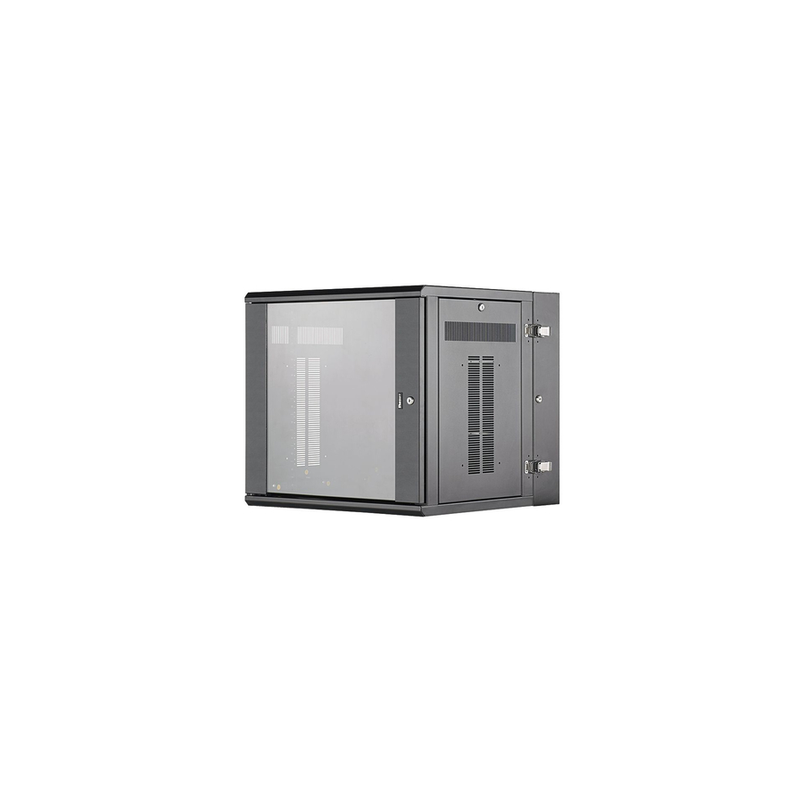 Panduit PanZone Wall Mount Cabinet with Windowed Front Door, 12 RU, Black