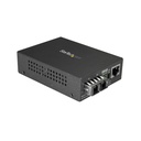 StarTech Multimode SC Fiber Ethernet Media Converter, 1000BASE-SX Gigabit Fiber Optic to Copper Bridge, 10/100/1000 Network, 550m, TAA