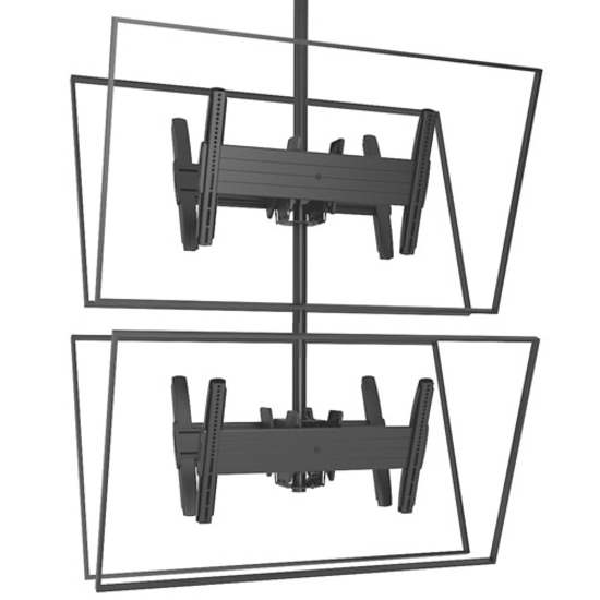 Chief Fusion Large Back-to-Back Stacked Ceiling TV Mount - For 32-60 Inch Flat Panel TVs - Black