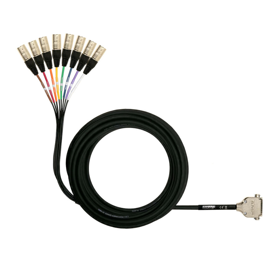 Shure 8 Channel DB25 to XLR Male Audio Snake, 25 ft.