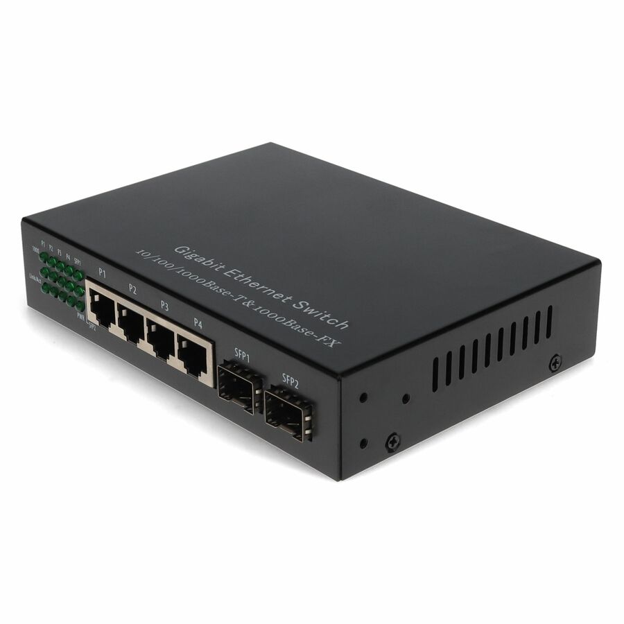 AddOn 4 10/100/1000Base-TX(RJ-45) to 2x open SFP Gigabit Ethernet Switch