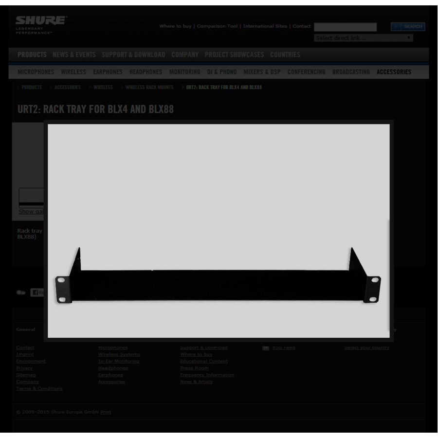 Shure URT2 Mounting Tray for Receiver