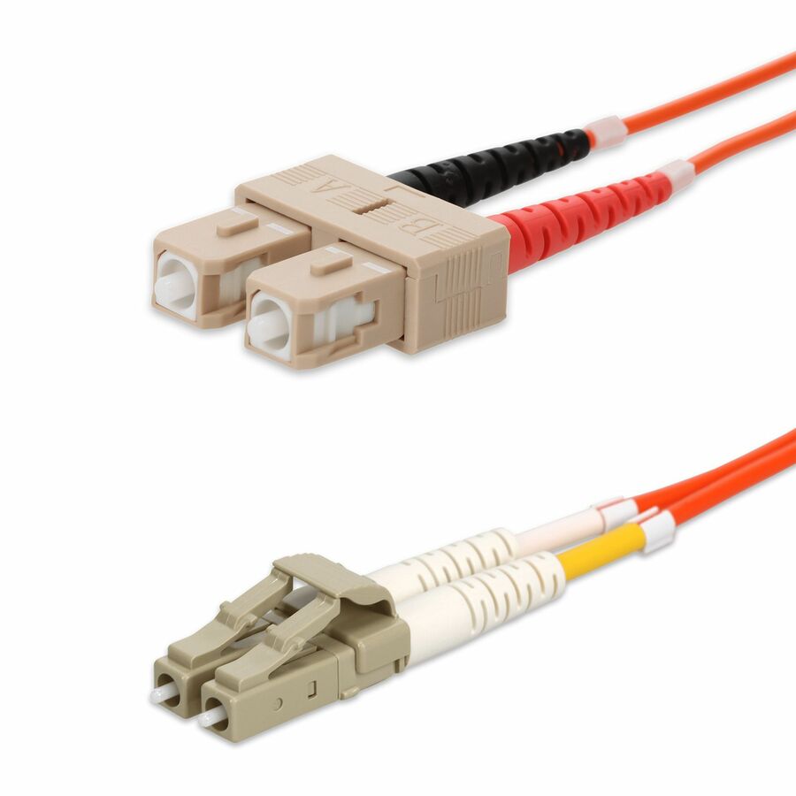 AddOn 9m SC to LC Orange OM4 Duplex OFNR (Riser-Rated) TAA Fiber Patch Cable