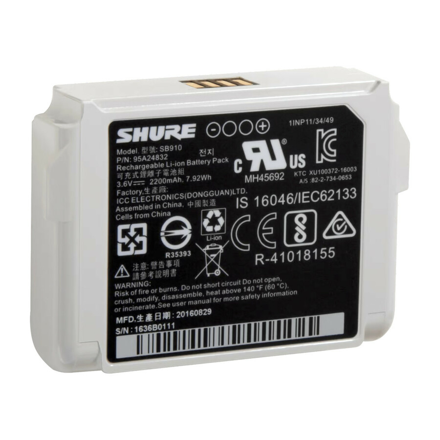 Shure SB910 Lithium-Ion Rechargeable Battery