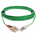 AddOn 2m SC to LC Green OM4 Duplex OFNR (Riser-Rated) TAA Fiber Patch Cable