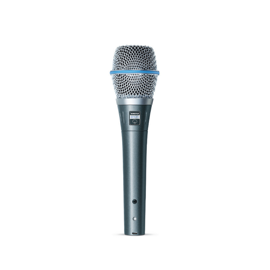 Shure Beta 87A Wired Condenser Microphone - Satin Nickel, Metallic Blue
