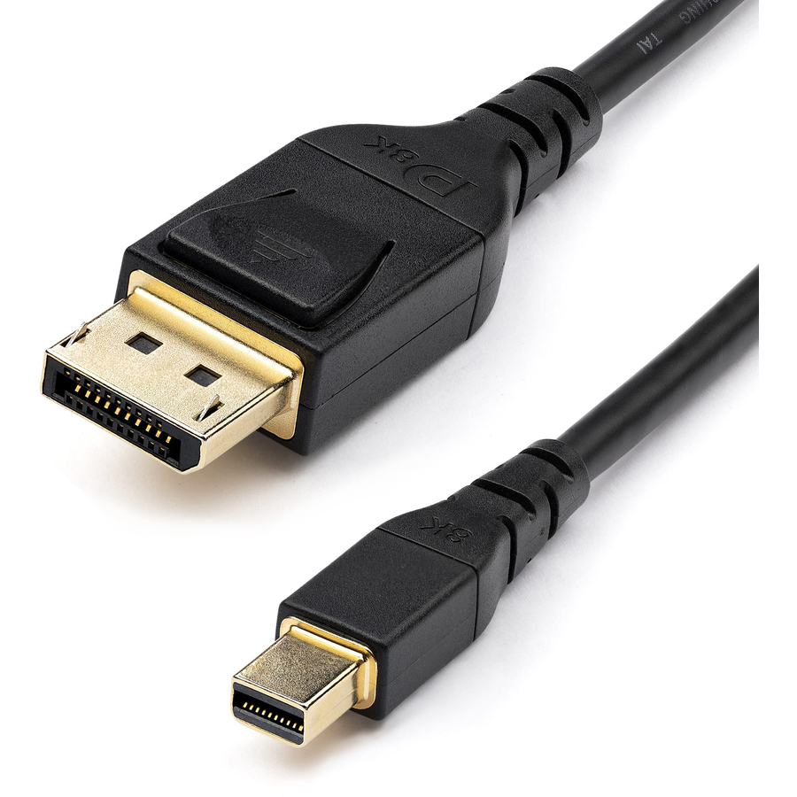 StarTech 6ft 2m VESA Certified Mini DisplayPort to DisplayPort 1.4 Cable, 8K 60Hz HBR3 HDR, Super UHD 4K 120Hz, mDP to DP Slim Cord