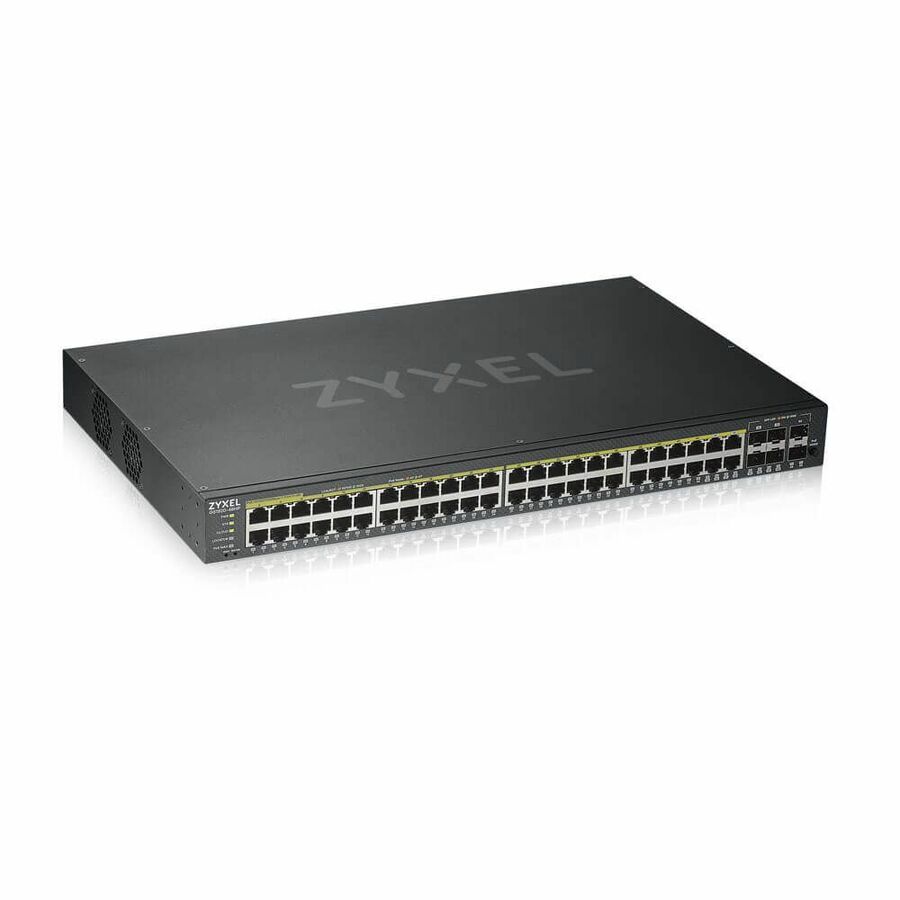 ZYXEL GS1920-48HPv2 48-Port Gigabit Smart Nebula Cloud Managed PoE Switch | 48 PoE+ Ports at 375W with 2 SFP Uplinks | TAA Compliant