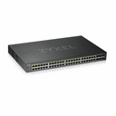 ZYXEL GS1920-48HPv2 48-Port Gigabit Smart Nebula Cloud Managed PoE Switch | 48 PoE+ Ports at 375W with 2 SFP Uplinks | TAA Compliant