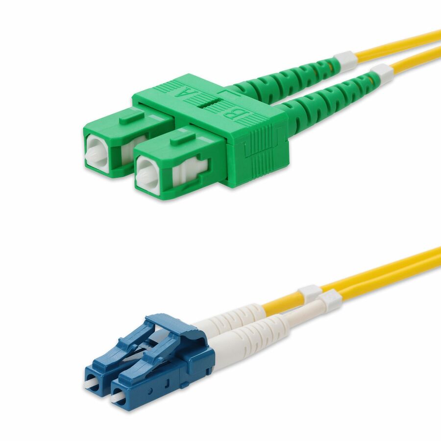 AddOn 11m ASC to LC Yellow OS2 Duplex OFNR (Riser-Rated) SMF Fiber Patch Cable