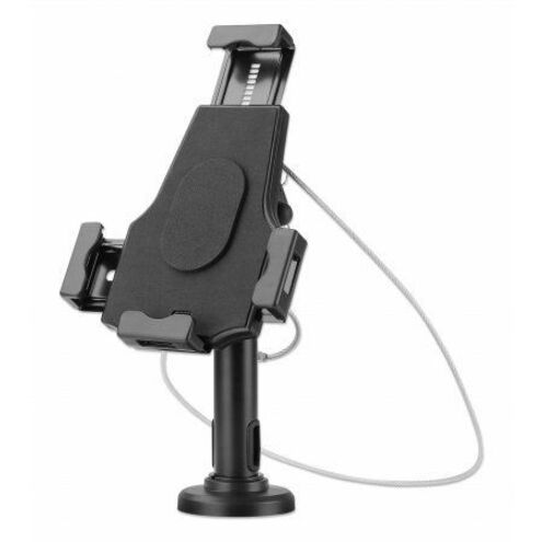 iPad & Tablet Desk Stand, Lockable, Wall Mountable, Secure Anti-Theft, 7.9" to 10.5" tablets, 360° Rotation, +/- 70° Tilt, 330° Swivel, Black, Lifetime Warranty
