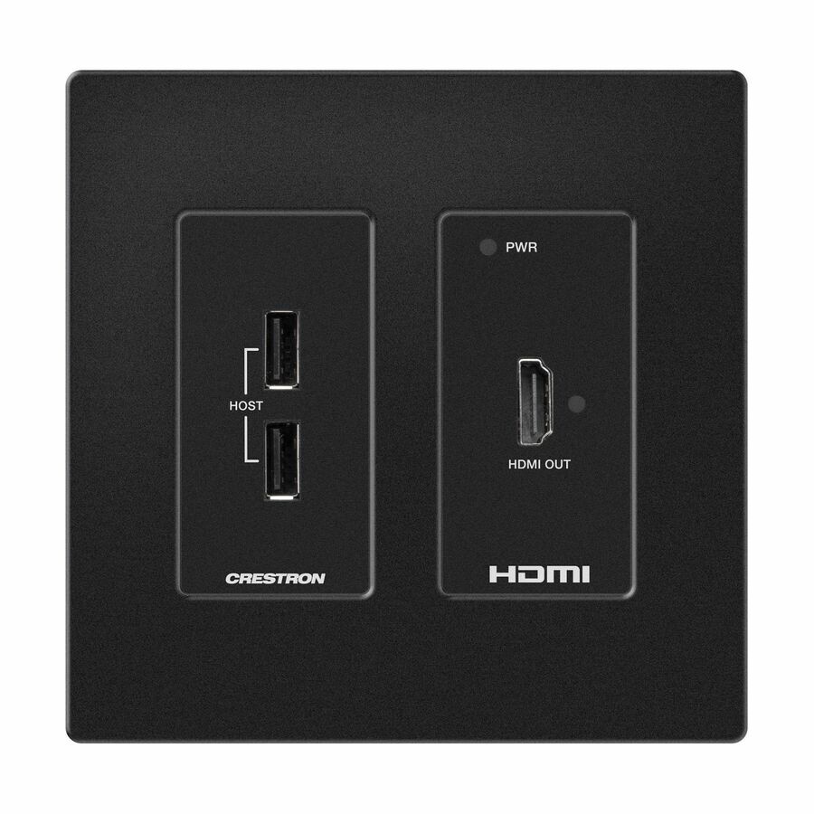 Crestron DM Lite 4K60 4:4:4 Receiver for HDMI® and USB 2.0 Signal Extension over CATx Cable, Wall Plate, Black