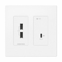 Crestron DM Lite 4K60 4:4:4 Transmitter for USB-C DisplayPort and USB 2.0 Signal Extension over CATx Cable, Wall Plate, White