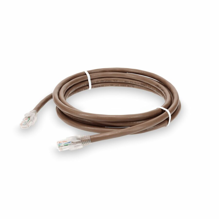 AddOn 5ft Brown CAT 6A PVC Ethernet Cable Snagless Bubble Boot RJ-45 M/M
