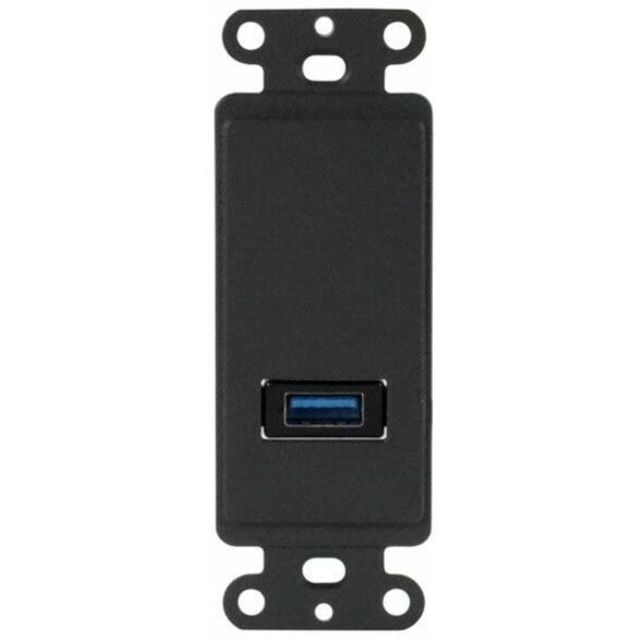 NSI HDMI and USB Wallplate Cover for MOFO Fiber Technology, Black